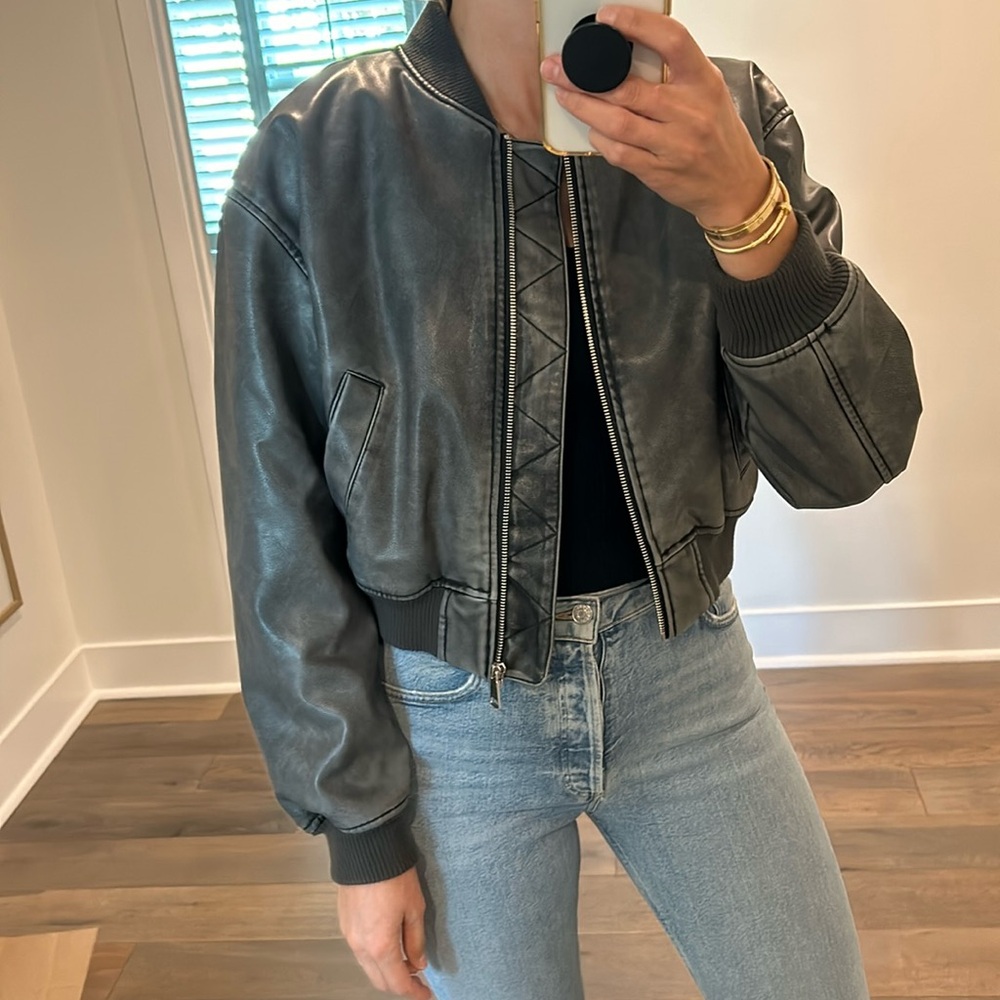 Zara bomber jacket greyish